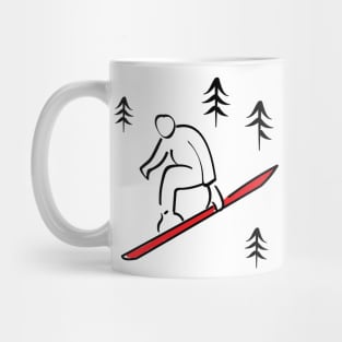 Snowboarding Illustration Mug